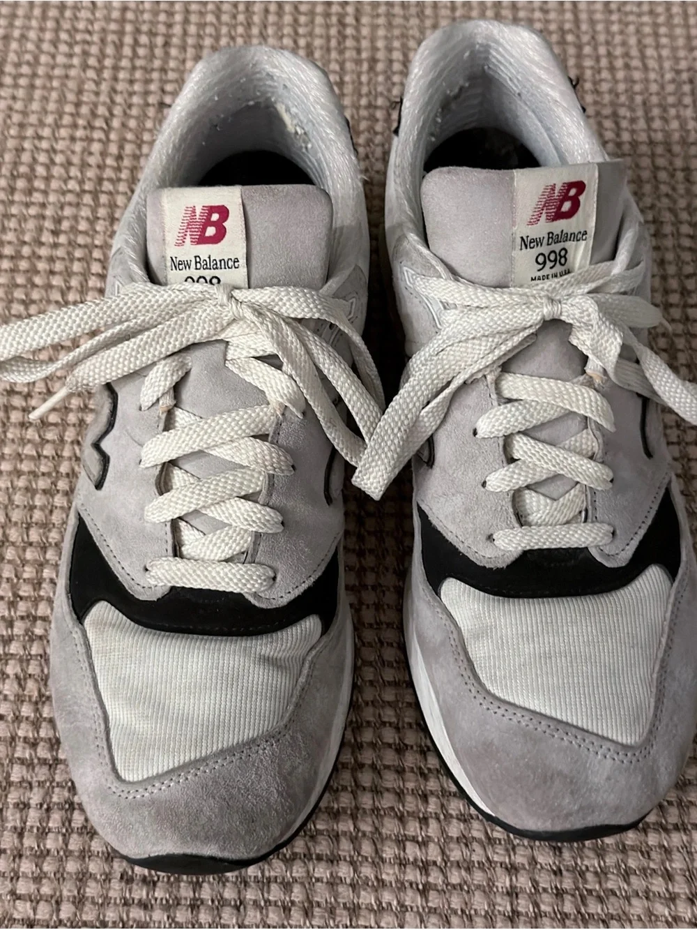 New Balance 998 Light Gray & Cream Sneakers